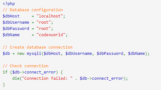 WYSIWYG MySQL connection